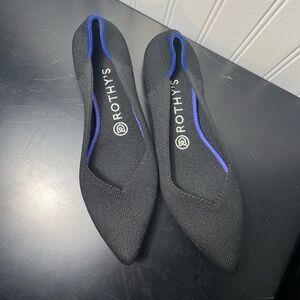 Rothy's The Point Black Solid Knit Fabric Slip On Pointed Ballet Flats Womens 8